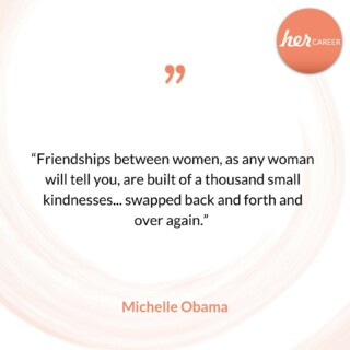“Friendships between women, as any woman will tell you, are built of a thousand small kindnesses... swapped back and forth and over again.” - @michelleobama 👸🏾

Michelle Obama was the first African-American first lady of the United States of America. She could have stayed at home and enjoy the privileges of the first lady, but she didn't and used her platform to advocate for all sort of things ; from healthy nutrition (for kids), to girls and women and their right for education to fighting obesity and many more.

#herCAREER #genderequality #femaleempowerment  #rolemodel #careeradvice #michelleobama