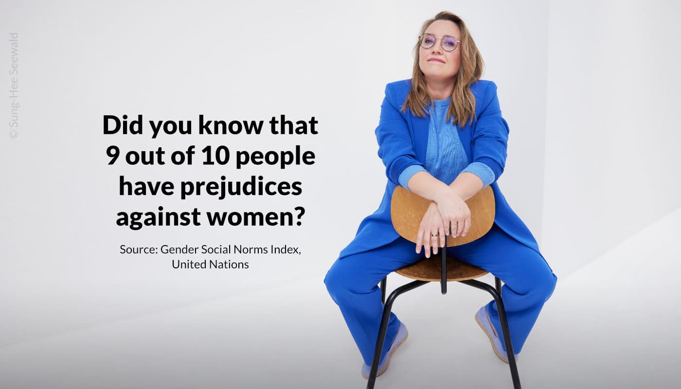 Portrait of Natascha Hoffner for the herVIEW article: Did you know that 9 out of 10 people hold biases against women?