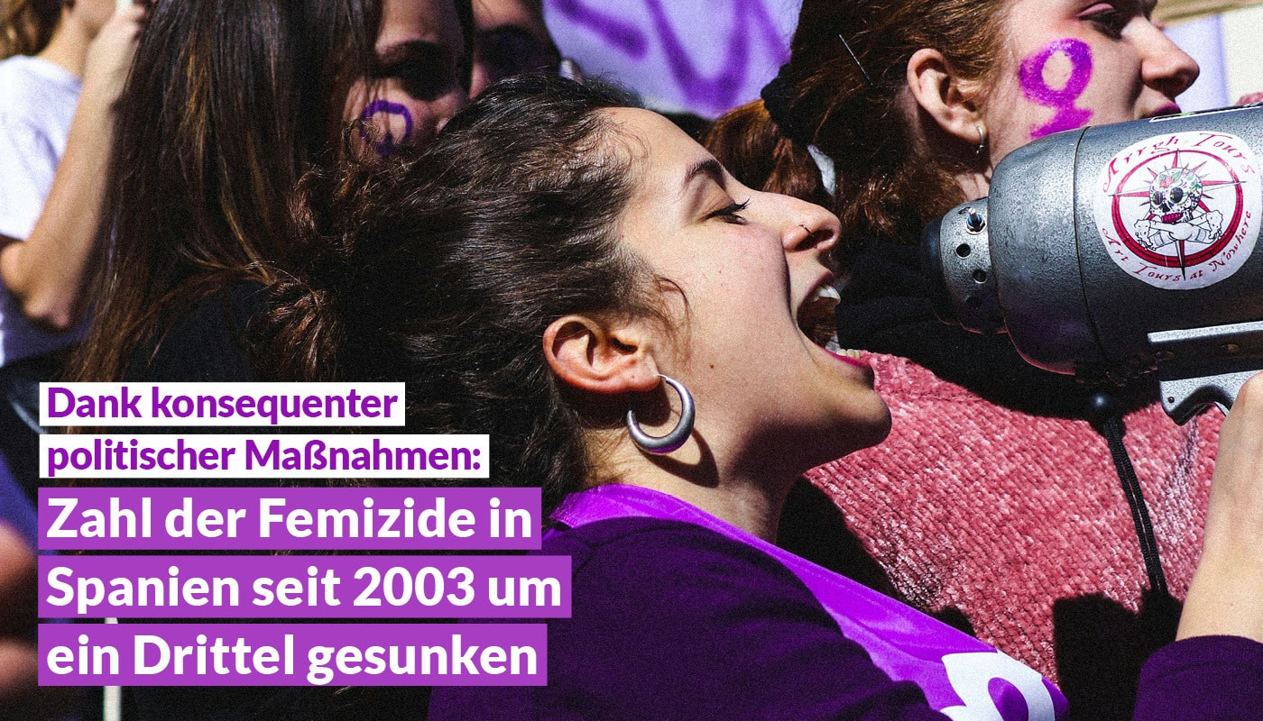 In Spanien ist die Zahl der Femizide ist seit 2003 um rund ein Drittel gesunken.